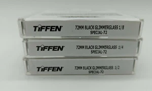 New Tiffen 72mm Black Glimmerglass 1/8, 1/4 & 1/2 Filter Set - 3 Glass Filters - Picture 1 of 8