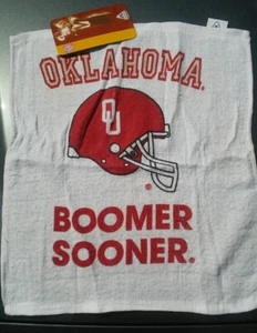 Oklahoma University Sooners Boomer Rally Towel White Officially Licensed Product - Picture 1 of 6