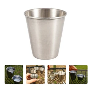 Stainless Steel Wine Glass Camping Water Mug BBQ Tea Milk Mugs Travel - Picture 1 of 12