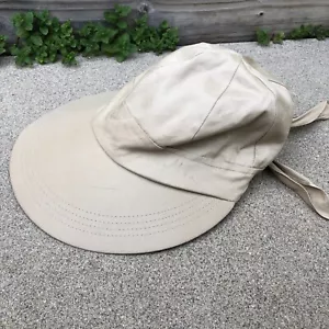 VTG BETMAR NEW YORK Wide Brim Hat Khaki Beige Sun Cap 100% Cotton - Picture 1 of 8