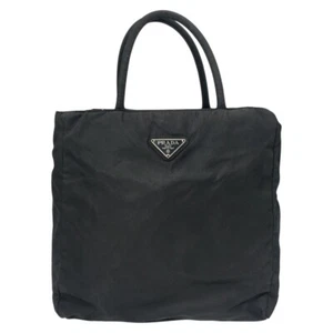 PRADA Tessuto Triangular logo Tote Bag handbag Black black Nylon - Picture 1 of 10