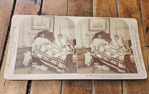 Underwood Stereoview 1897 CASA AGOTADA DEL CLUB TEME TORMENTA en sombrilla de cama - Imagen 1 de 2