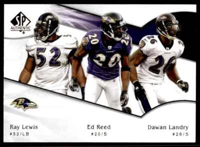 2009 SP Authentic Ed Reed/Ray Lewis/Dawan Landry R21 - Image 1 of 2