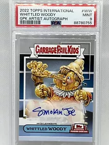 2022 Topps Intrntl Trading Card Day Whittled Woody GPK Artist Auto GPKA-WW PSA 9 - Picture 1 of 2