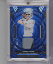 2022 Certified DEREK CARR Blue Materials SILVER & BLACK PATCH  #4/20 JERSEY #