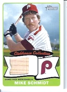 Reliquia de murciélago Mike Schmidt 2014 Topps Heritage Clubhouse Collection - Imagen 1 de 1