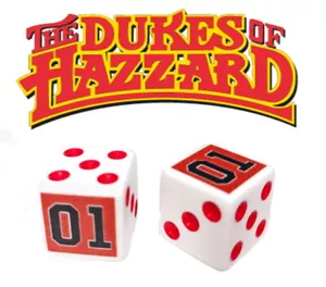 The Dukes Of Hazzard Auto Würfel Paar Set Sammlerstück Brettspielabend selten - Bild 1 von 4