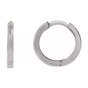Orecchini a cerchio a cerniera platino PT950 10 mm 12,5 mm 15 mm o 20 mm - Foto 1 di 2