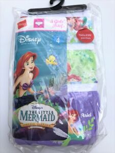 NEW 3 Pack HANES The Little Mermaid DISNEY Princess PANTIES Ariel Sz 4 NWT NIP  