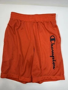 Champion Shorts Youth Sz M Orange Mesh Athletic Elastic Waist Pockets - Picture 1 of 9