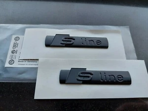 2x S Line Emblem ✔ GLÄNZEND Schwarz✔ *ALL BLACK* Logo für Audi A1 A3 A4 A5... - Picture 1 of 3