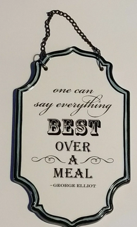 Letrero de placa de pared de cocina Grassland Road George Elliot "Dilo mejor sobre una comida" Foto 1 de 4
