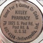 Vintage Kitley Pharmacy Indianapolis, IN Wooden Nickel - Token Indiana