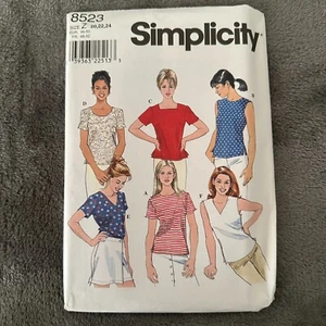 Simplicity Pattern 8523 Sz 20-24 Misses Top Pullover 6 Neckline Variations Y2K - Picture 1 of 7