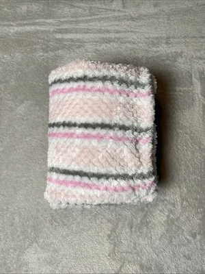 Manta Bebé Cudlie NY Rayas Rosa Gris Blanco Líneas Waffle Texturizado Lovey 30x35 Foto 1 de 4