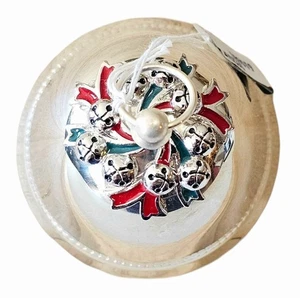 Campana a slitta smaltata ornamento campana placcata argento Wallace 1973 - Foto 1 di 4
