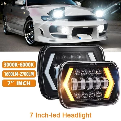 Par de faros LED 5x7" 7x6 haz alto/bajo DRL para Toyota Celica 1982-1993 Foto 1 de 4