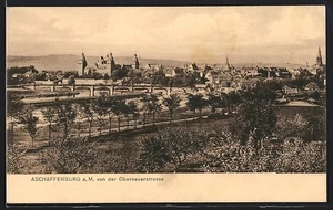 AK Aschaffenburg a. M., Gesamtansicht von der Obernauerstrasse mit Brücke - Picture 1 of 2
