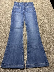 JEANS DONNA AE AMERICAN EAGLE SUPER HI RISE FLARE NEXT LEVEL ELASTICIZZATO 4 LUNGHI - Foto 1 di 4