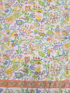 April Cornell Paisley Floral Cotton Rectangle Tablecloth 112x56 - Picture 1 of 4