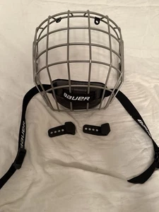 💙Nuovo Bauer Profilo Gabbia Hockey Maschera Acciaio Grigio Argento Taglia Large - Foto 1 di 5