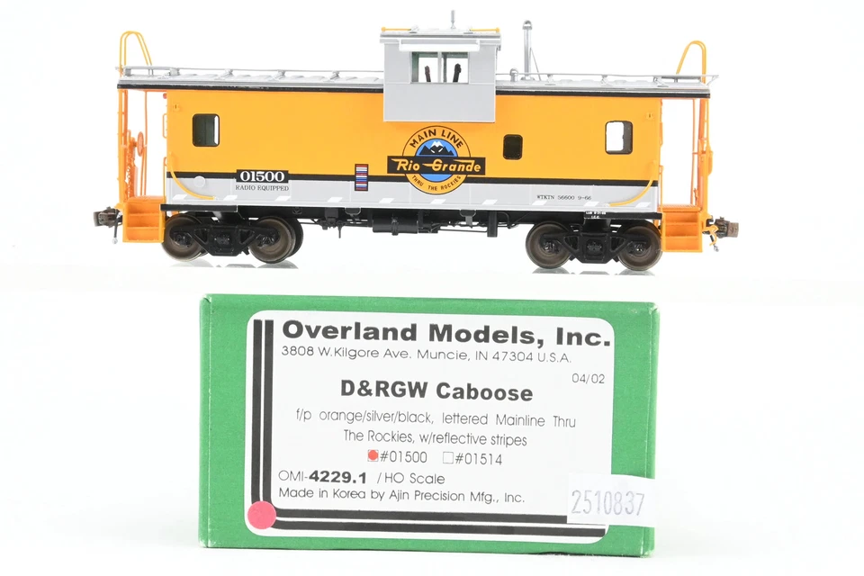 HO Brass OMI Overland Models D&RGW Denver & Rio Grande Wide Vision Caboose FP - Image 1 of 4