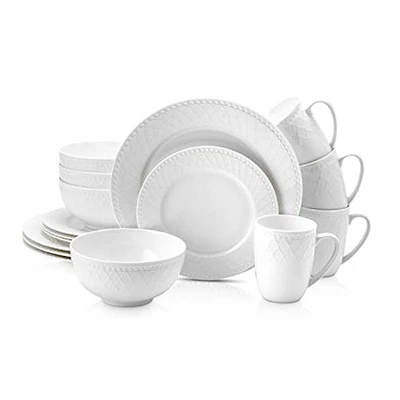  Alexandria 16-Piece Dinnerware Set Bone 16 Piece Service for 4 Basket - White - Image 1 of 4
