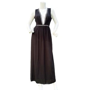 TOBI Plunge V-Neck Maxi Length Dress ~ LBD Cutout Detailing- New with Tags Small - Picture 1 of 15