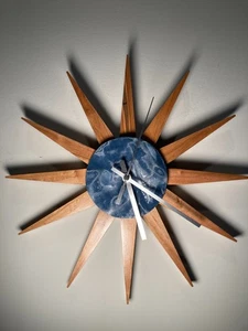 Mid Century Modern Starburst Style Wall Clock - Picture 1 of 4