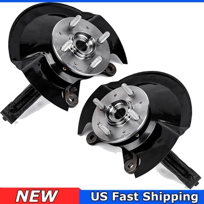 Pair Front Steering Knuckle & Wheel Hubs Bearing For Honda Civic 2003 2004 2005 Foto 1 de 4
