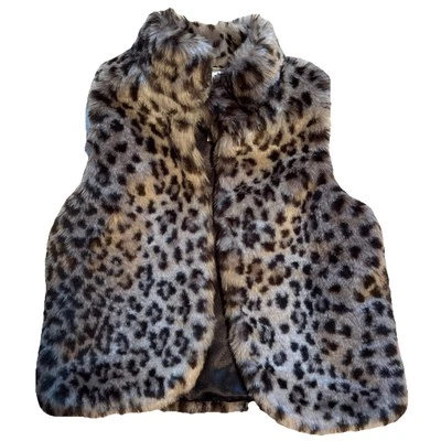 Colete Cherokee com estampa de leopardo de pele sintética estampa de animal grande para meninas - Imagem 1 de 4