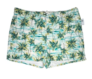 Old Navy Swim Trunks Mens Size XXXXL 4XL Green Palm Mesh Lined Tropical Hawaiian - Picture 1 of 15