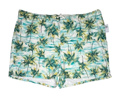 Bañador antiguo azul marino para hombre talla XXXXL 4XL verde palma malla forrado tropical hawaiano Foto 1 de 4