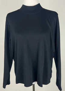 L.L. BEAN L/S Soft Pima Cotton Mock Turtleneck - XL, Black - Picture 1 of 6