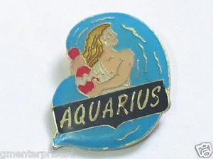 Aquarius Zodiac sign Sayings Pin (Zodiac K/C) (**) - Picture 1 of 1