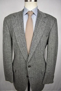 Christian Brooks Gray Herringbone Wool Two Button Sport Coat Size: 44L - Picture 1 of 9