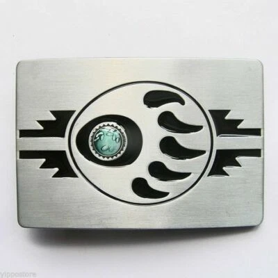 Hebilla de cinturón de metal rectangular Western Bear Paw Foto 1 de 2