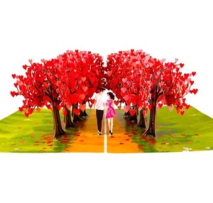 3D Pop Up Karte Paar Wald Geburtstag Valentinstag Verlobung Hochzeitstag - Bild 1 von 6