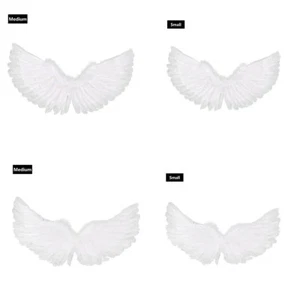 Angel Feather Wings Cosplay Christmas Fairy Fancy Dress Costume Event Kid Adults - Picture 1 of 33