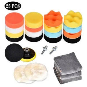 25 x Polierschwamm Polierpads Set 80mm Polierscheibe Auto Polierpad Polierset - Bild 1 von 9