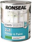RONSEAL RSLSW21GP750 Stay 2-in-1 Gloss Paint, White, 750 ml