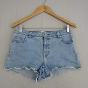 Seed Heritage Shorts Womens 10 Blue Denim Cut-Off Boho Stretch Faded Distressed - Picture 1 of 16
