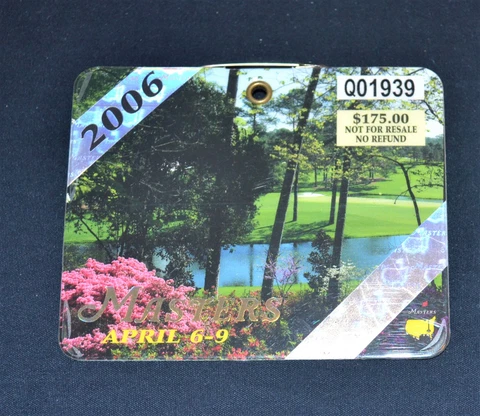 2006 Masters Badge Golf / Ticket - Phil Mickelson wins Cover