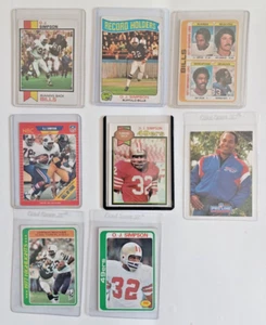 O.J. CARTE CALCIO SIMPSON LOTTO DI 8 -GD/VG - Foto 1 di 18