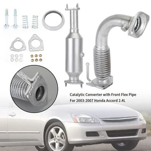 Catalytic Converter & Front Flex Pipe Direct-Fit For Honda Accord 2.4L 2003-2007 - Picture 1 of 12