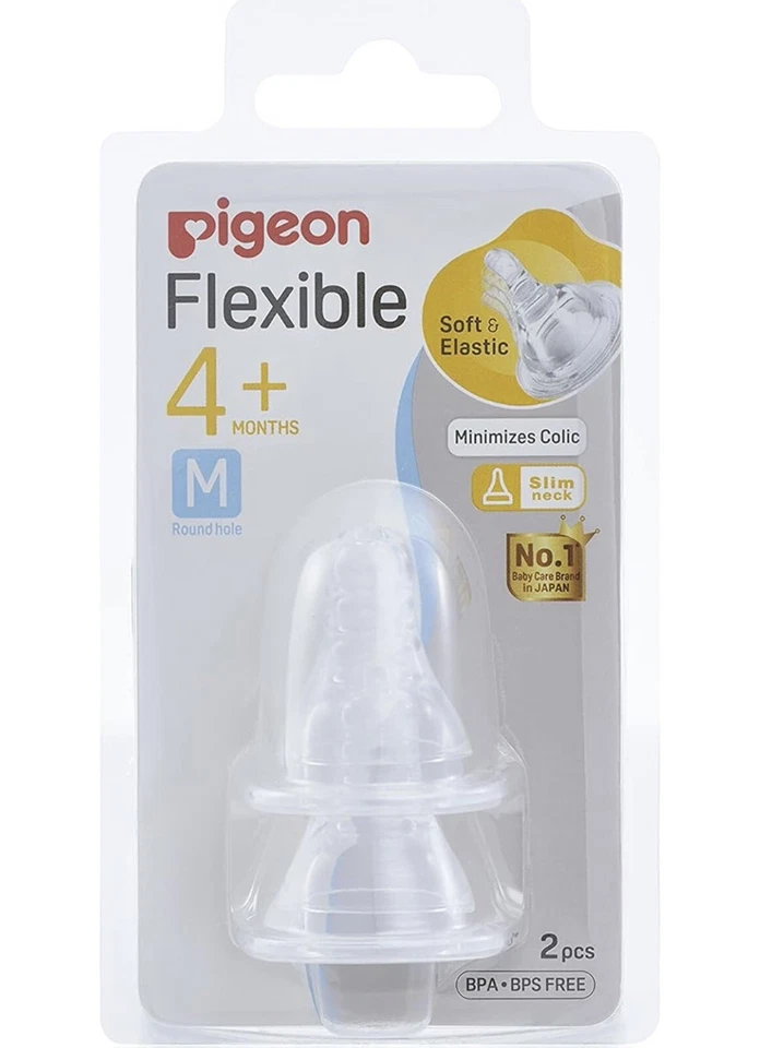 Pigeon Peristaltic Slim Neck Teat L 2pk