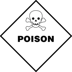 Calcomanía de vinilo para ventana de 1 color Poison impreso gráfico - Imagen 1 de 5