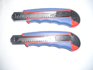 2x Cuttermesser Teppichmesser Paketmesser Abbrechklingenmesser 18mm + 6 Klingen - Bild 1 von 5