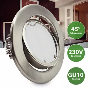 LED Spots 230V Einbaustrahler Einbauleuchte Deckenspot Deckenstrahler Set GU10 - Bild 1 von 11