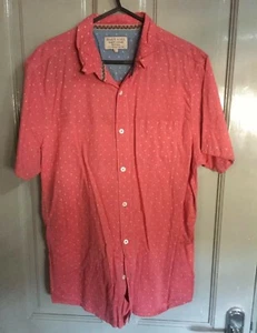 Brave Soul red short sleeves button up shirt size L - Picture 1 of 2